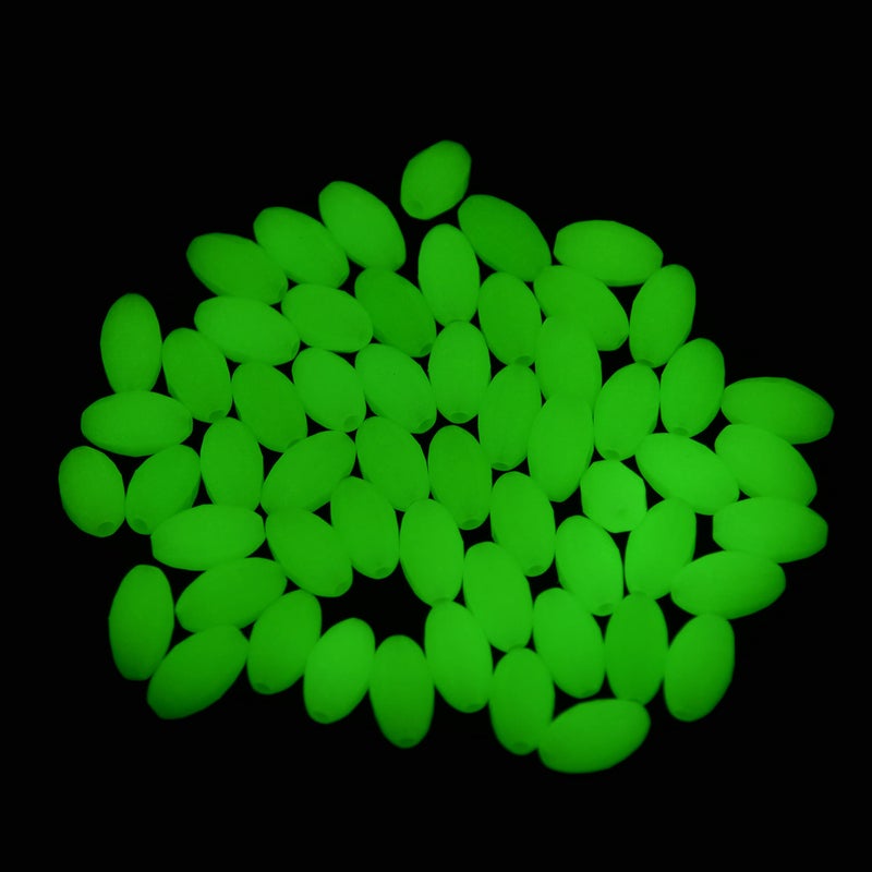 Shaddock Fishing Fishing Beads Glow Oval Hard Floating Green Luminous Beads Fishing Lures Baits Floating Tools Eggs Fishing Tackle Rig in 100pcs 10mm x 18mm - Image 4